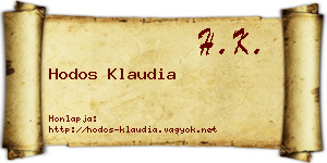 Hodos Klaudia névjegykártya